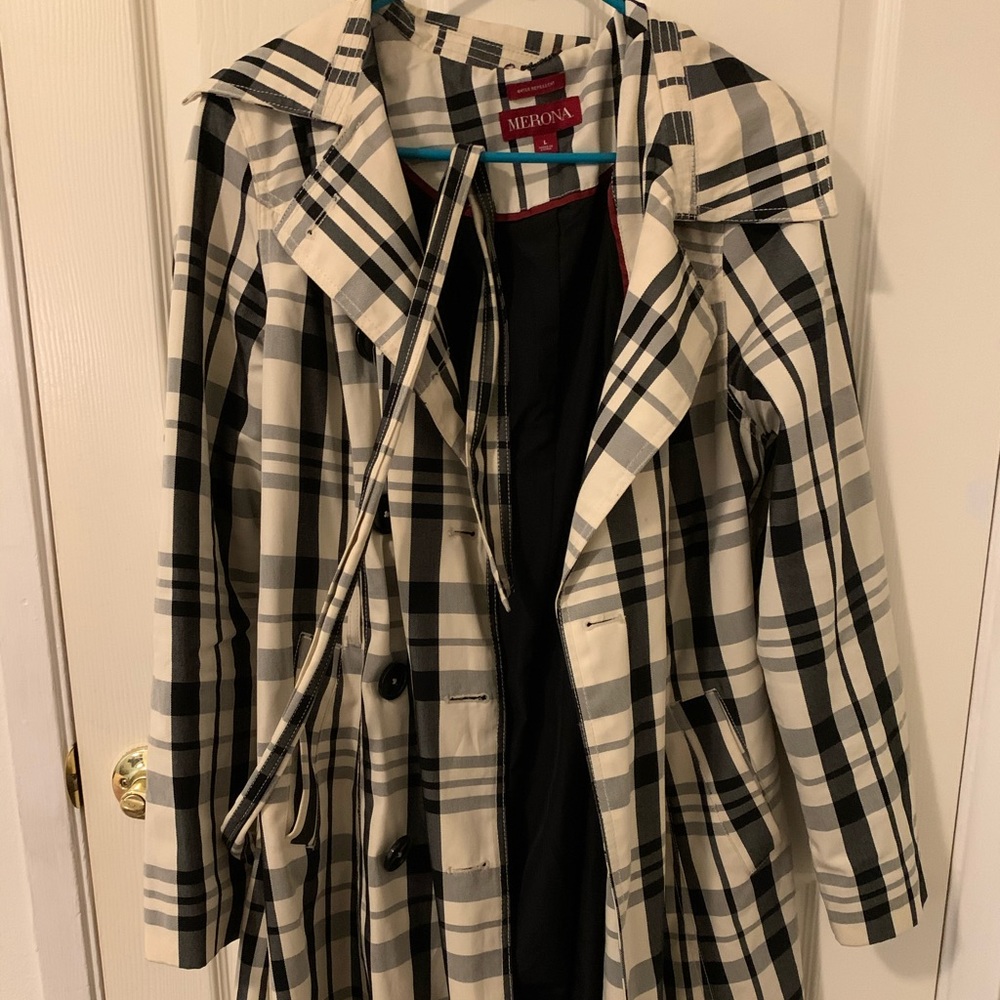 Plaid long jacket